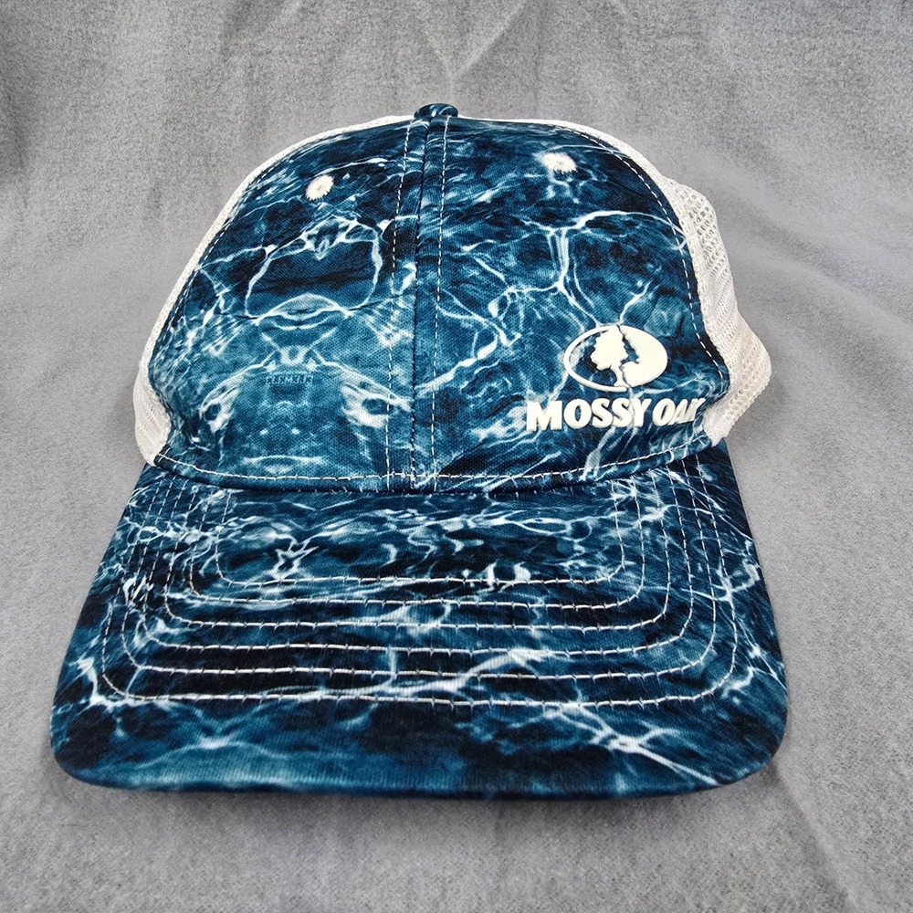 Mossy Oak Fishing Hat Blue Elements Mens Adjustable Snapback